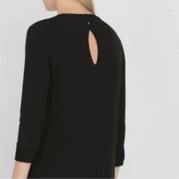Cuyana Black Dress French Terry Midi Dress Long Sleeve Keyhole Back Size Large - Picture 1 of 10